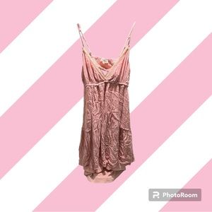 Cute cottage core pink spaghetti strap dress!